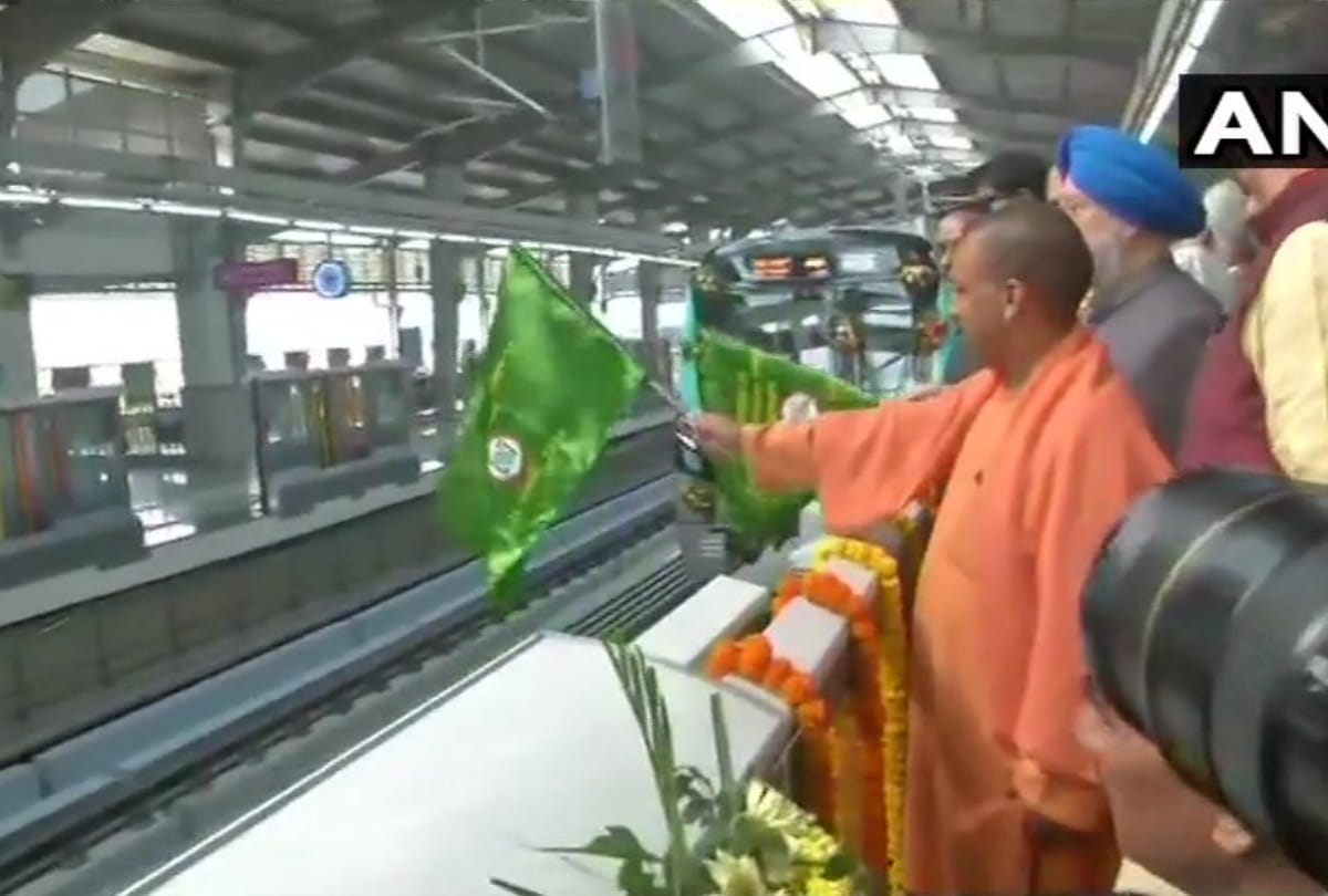 cm yogi adityanath inaugurates and rides aqua line noida greater noida metro photos