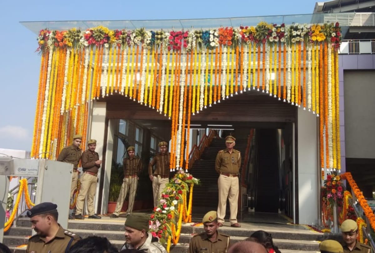 cm yogi adityanath inaugurates and rides aqua line noida greater noida metro photos