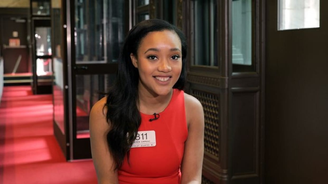 Film on youngest trader Lauren Simmons of worlds largest stock market new york stock exchange