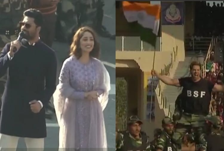 70th Republic Day 2019, yami gautam, vicky kaushal and varun dawan at wagah border