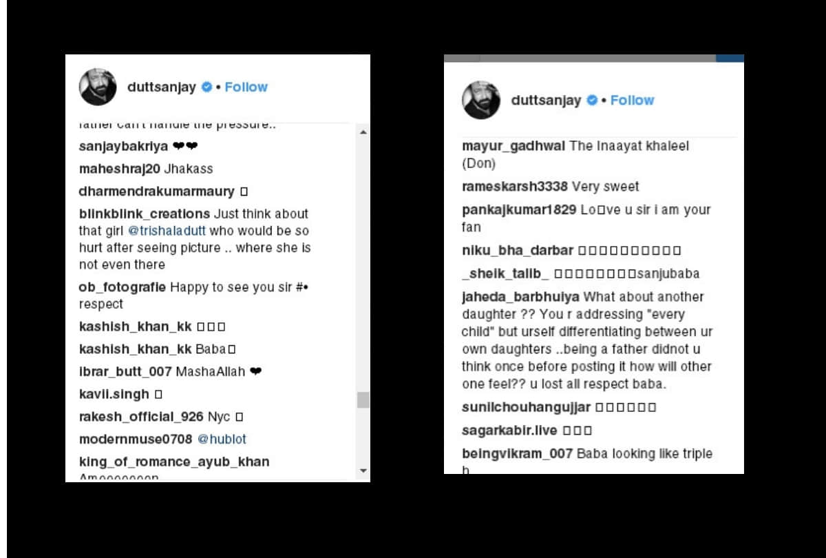 sanajy dutt trolls over his photo with daughter iqra on girl child day