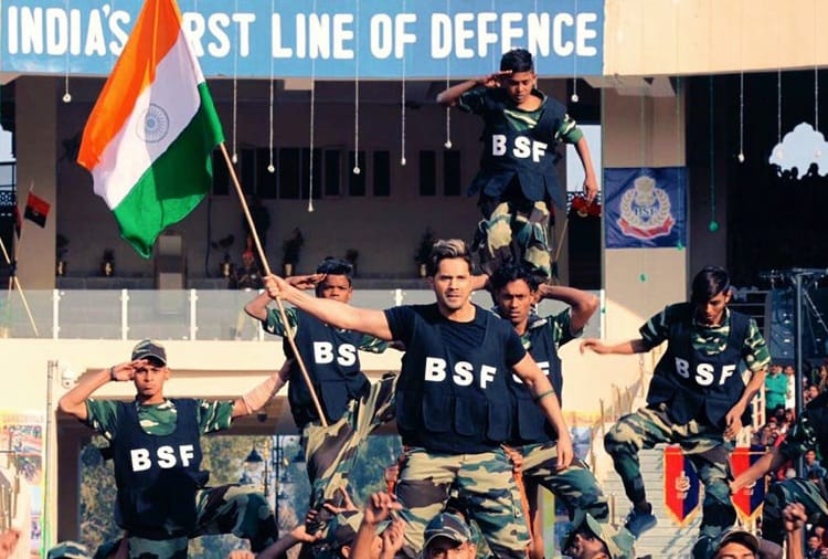 Bollywood Actor Varun Dhawan Performance on Wagah Border, Live Shooting of Movie ABCD3