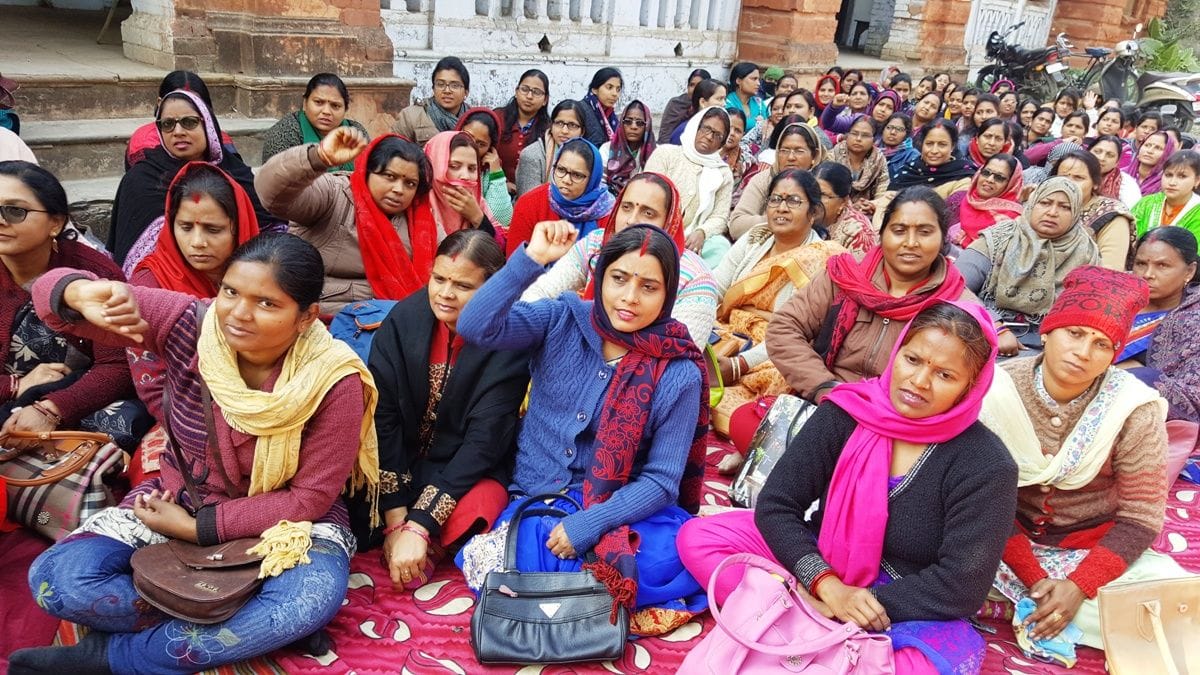 पुरानी पेंशन बहाली को लेकर मशाल जुलूस