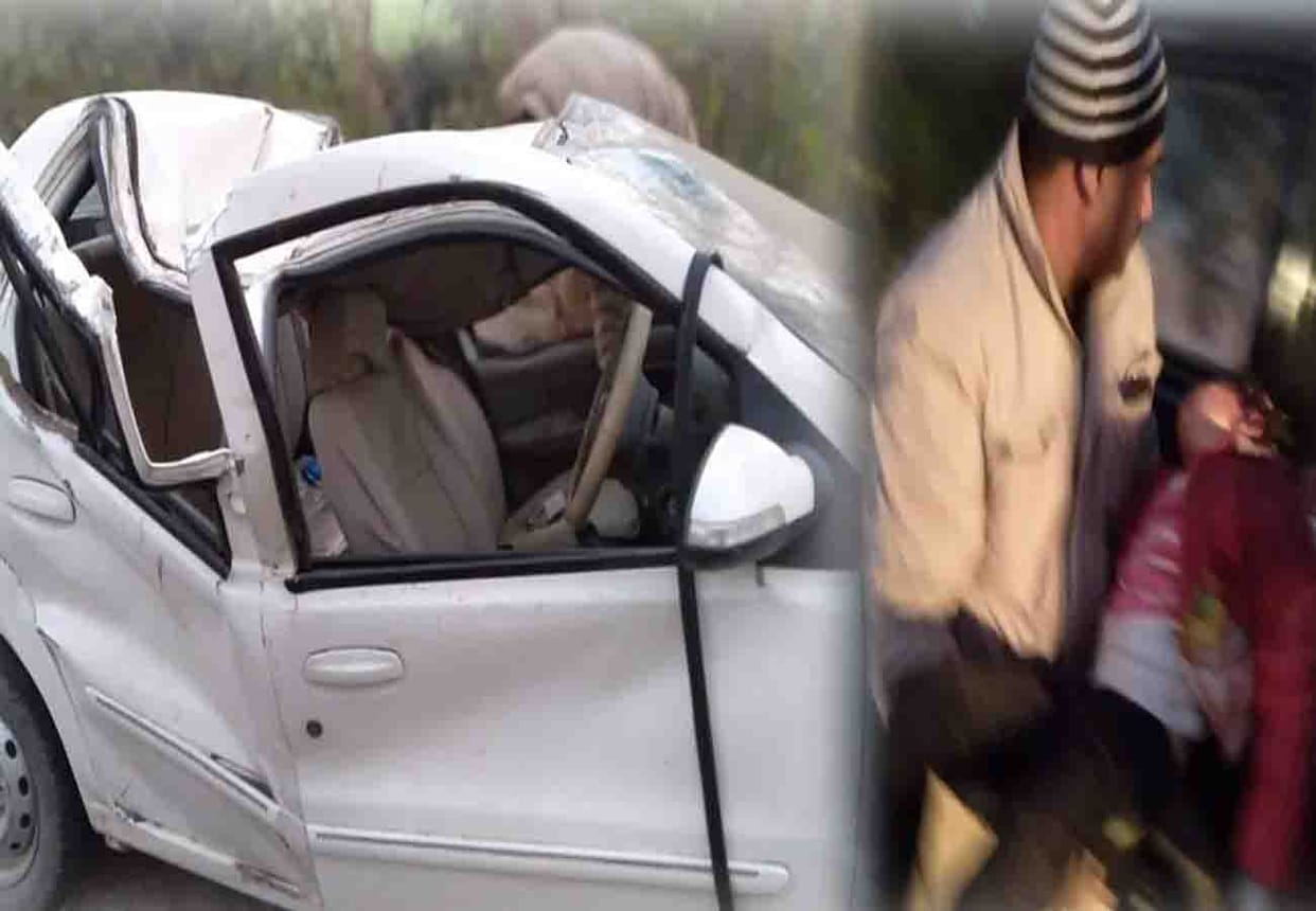 road accident in mahoba, one died and five injured