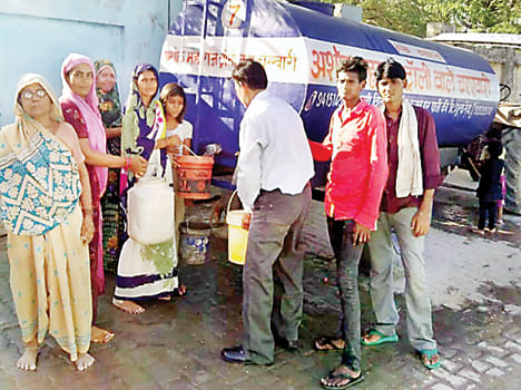 Ashok Maharaj is drinking water free of tanker