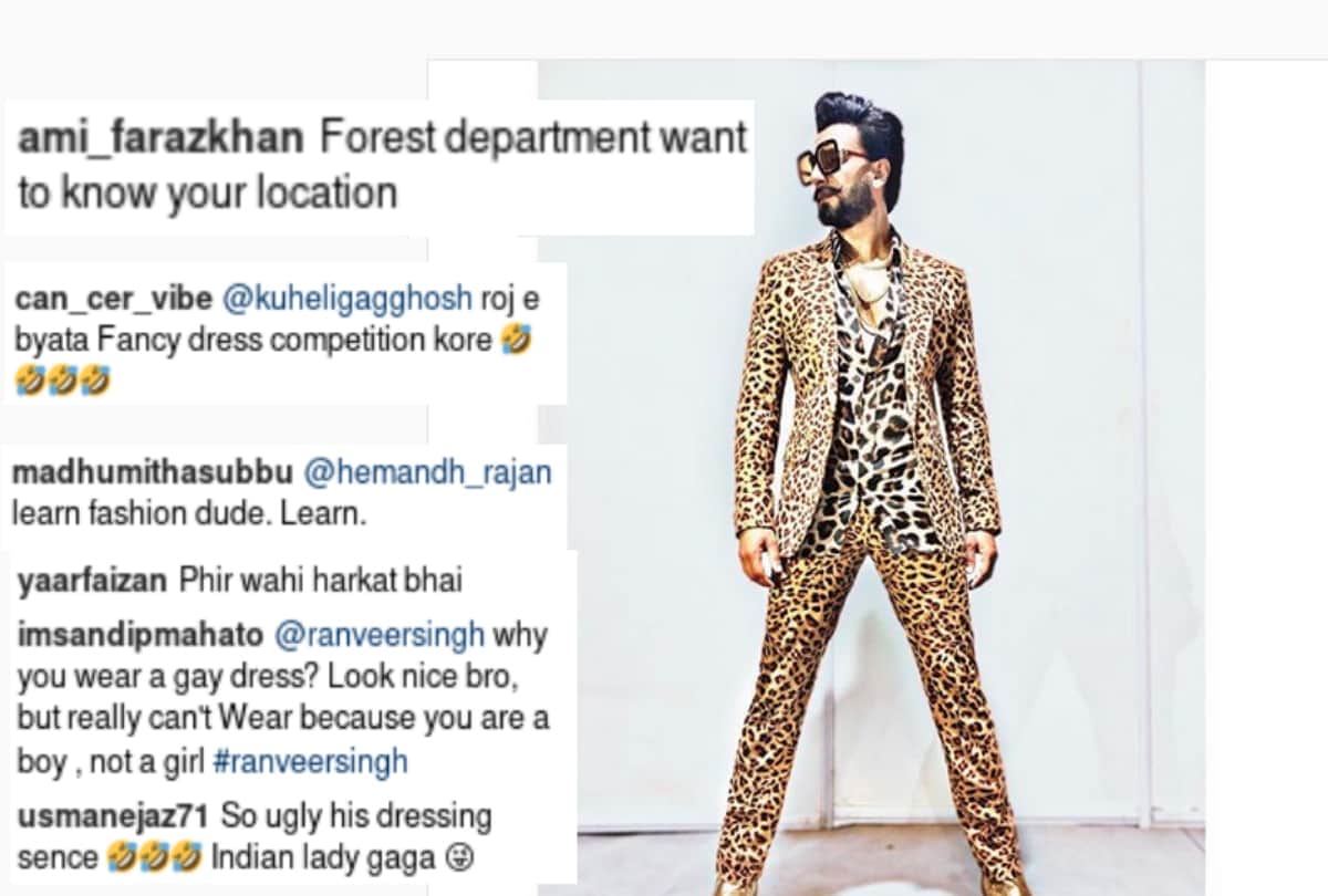 Ranveer Singh troll on social media for leopard print suit at Umang 2019