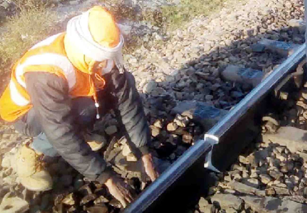 train passed through crack track