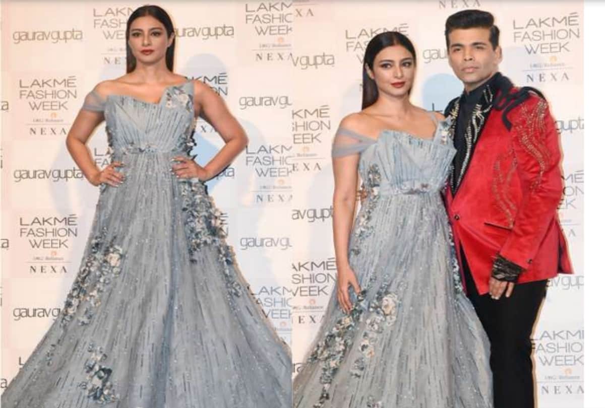 Lakme Fashion Week 2019 Tabu Karan Johar walk the ramp for Gaurav Gupta