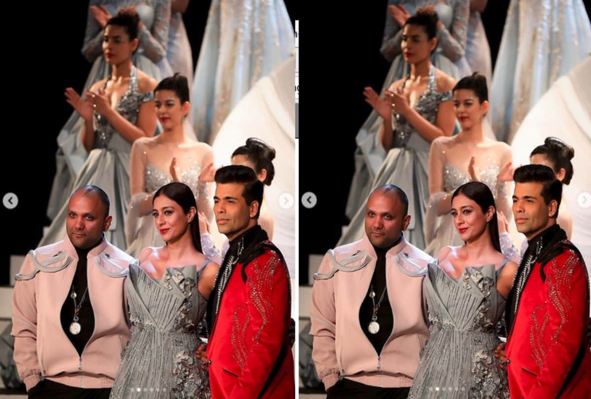Lakme Fashion Week 2019 Tabu Karan Johar walk the ramp for Gaurav Gupta