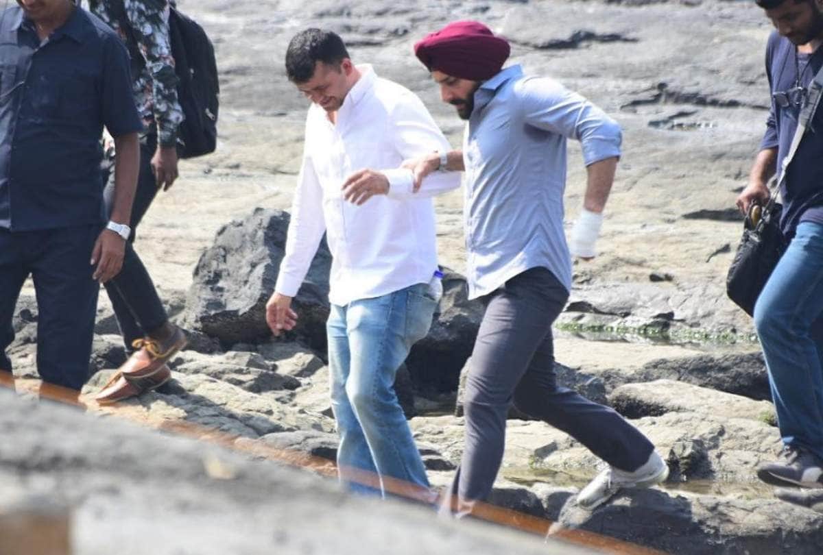 saif ali khan publicity stunt his son taimur on the set of sacred games