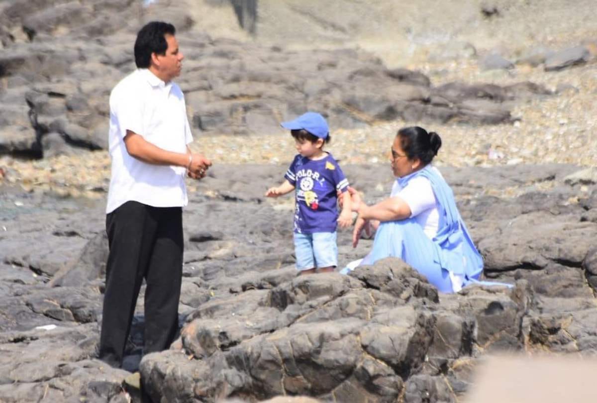 saif ali khan publicity stunt his son taimur on the set of sacred games