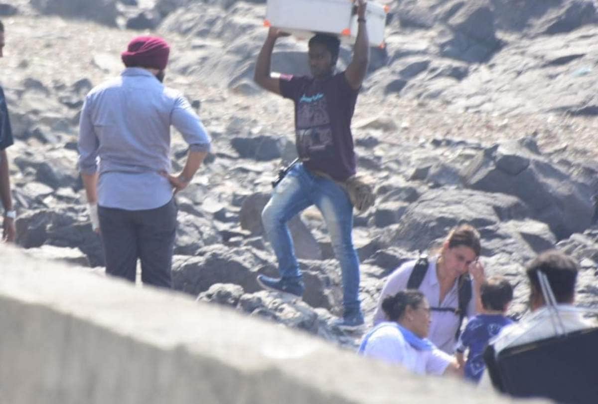 saif ali khan publicity stunt his son taimur on the set of sacred games
