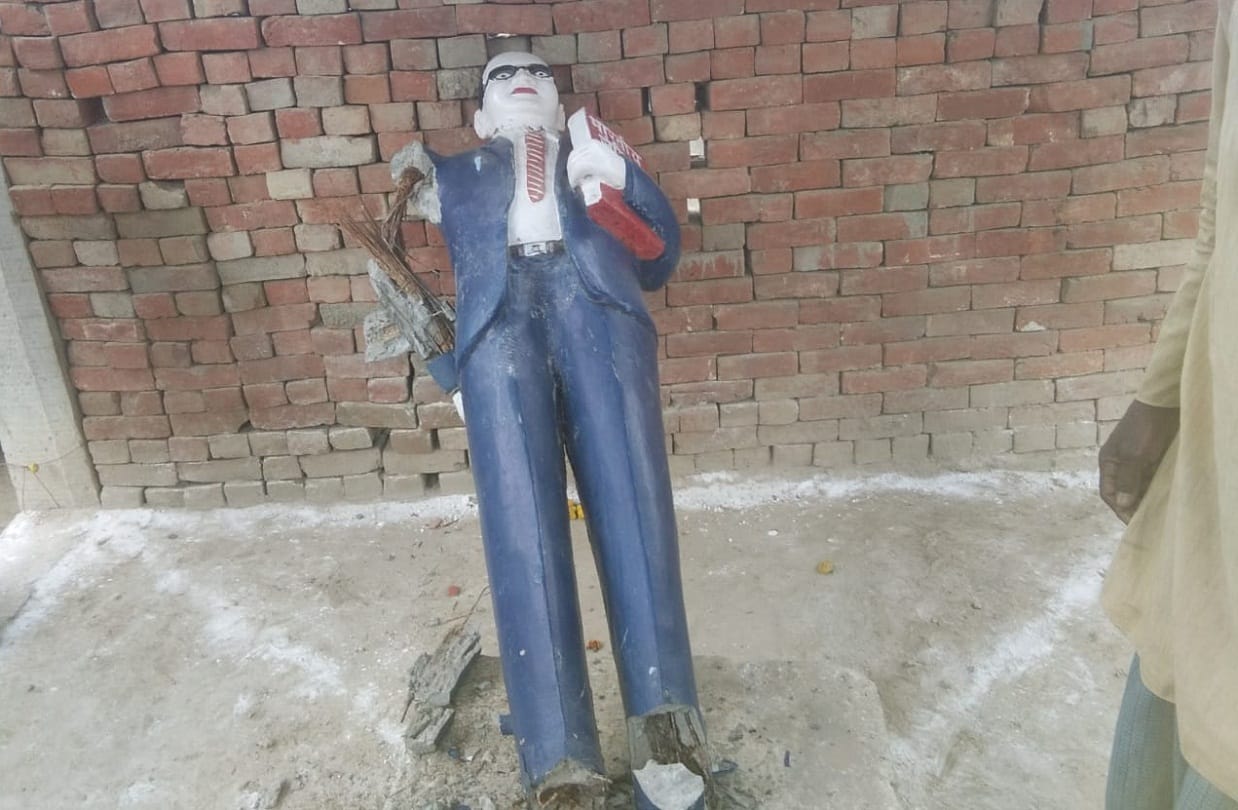 Ambedakar statue broken 6th time in a year in azamgarh