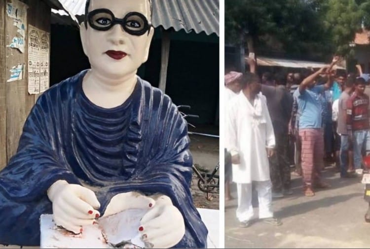 Ambedakar statue broken 6th time in a year in azamgarh