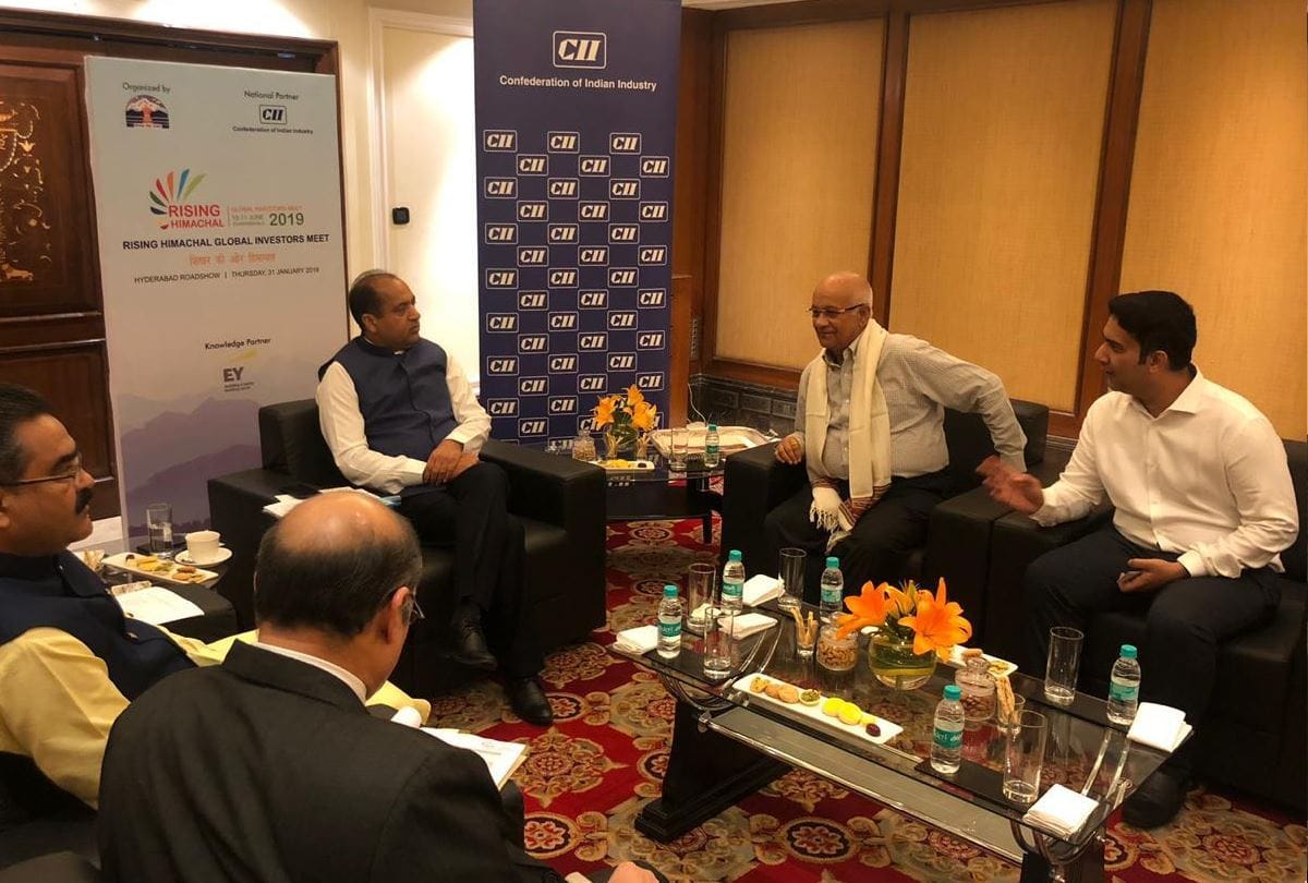 CM jairam Thakur meeting with industrialists in hyderabad
