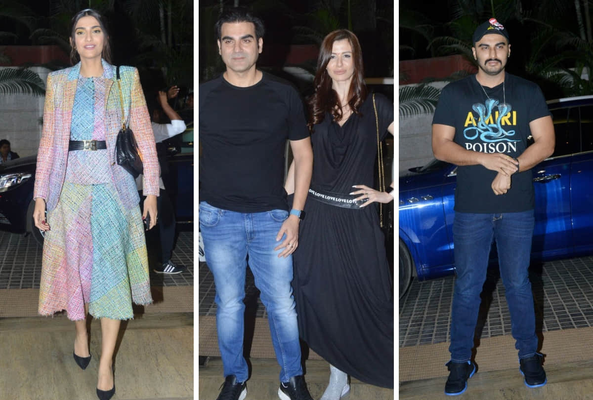 sonam kapoor arjun kapoor arbaz khan reached at the screening of ek ladki ko dekha to aisa laga