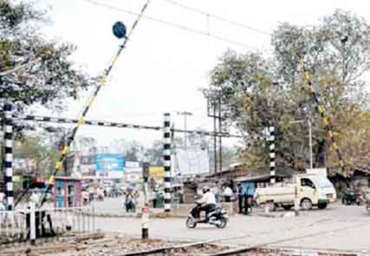Railway Crossing Broken From Collision Of Vehicles