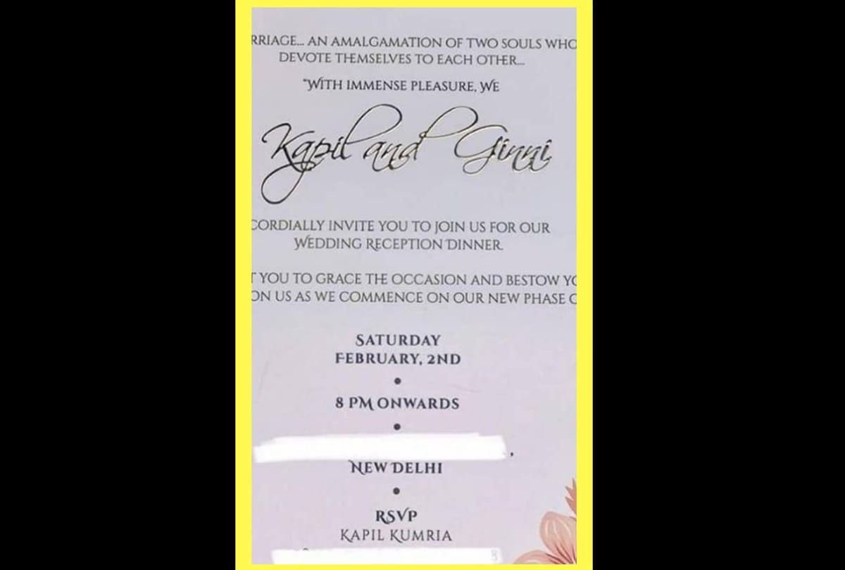 Kapil Sharma and Ginni Chatrath's Delhi reception card is out pm modi may go in party
