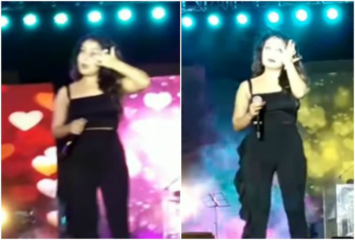 Neha Kakkar crying for Himansh Kohli during live concert in Ahmedabad video viral
