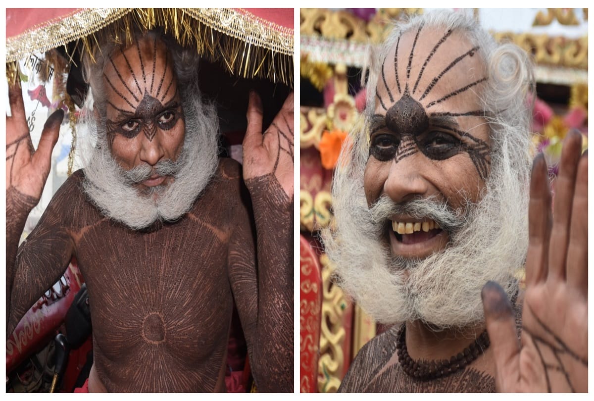 Kumbh 2019 unique baba salikram maharaj alias vanmanush baba also came in prayagraj