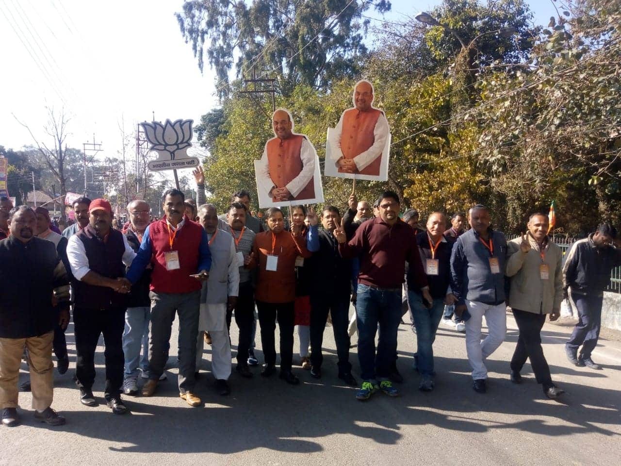 Amit shah dehradun trishakti sammelan, lok sabha election 2019