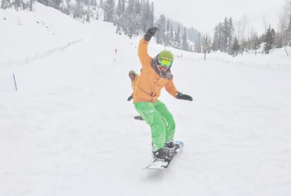 first day of  National Alpine and Snow Boarding Championship in solangnala manali himachal