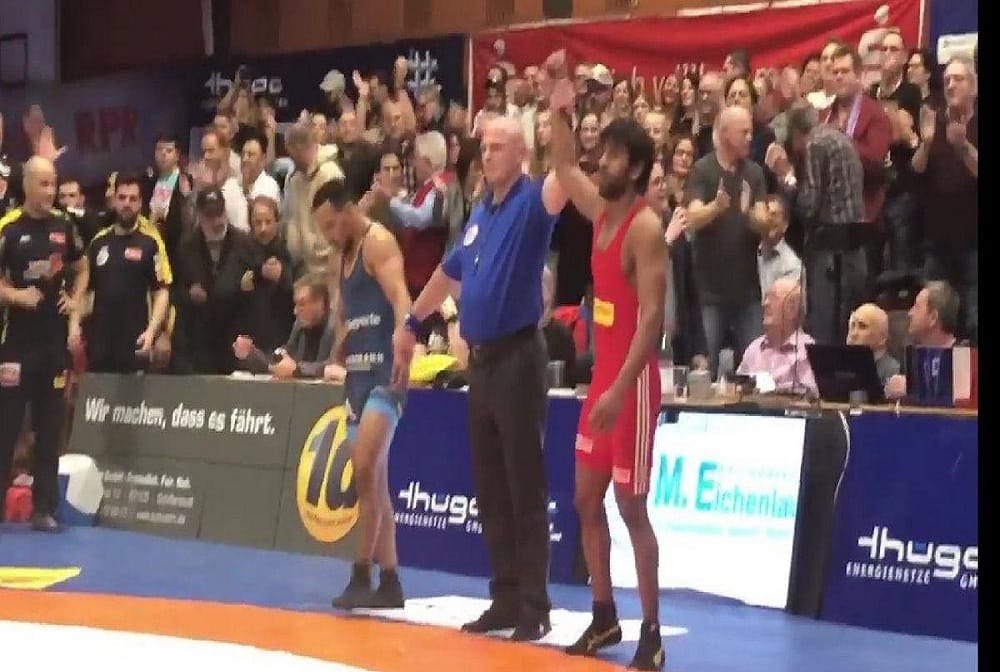 Bajrang Punia wins first German wrestling league bout in style