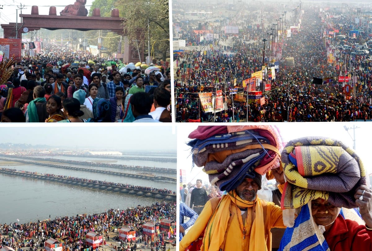 Kumbh Mela 2019 mauni amavasya Dusra shahi snan heavy crowd of devotees