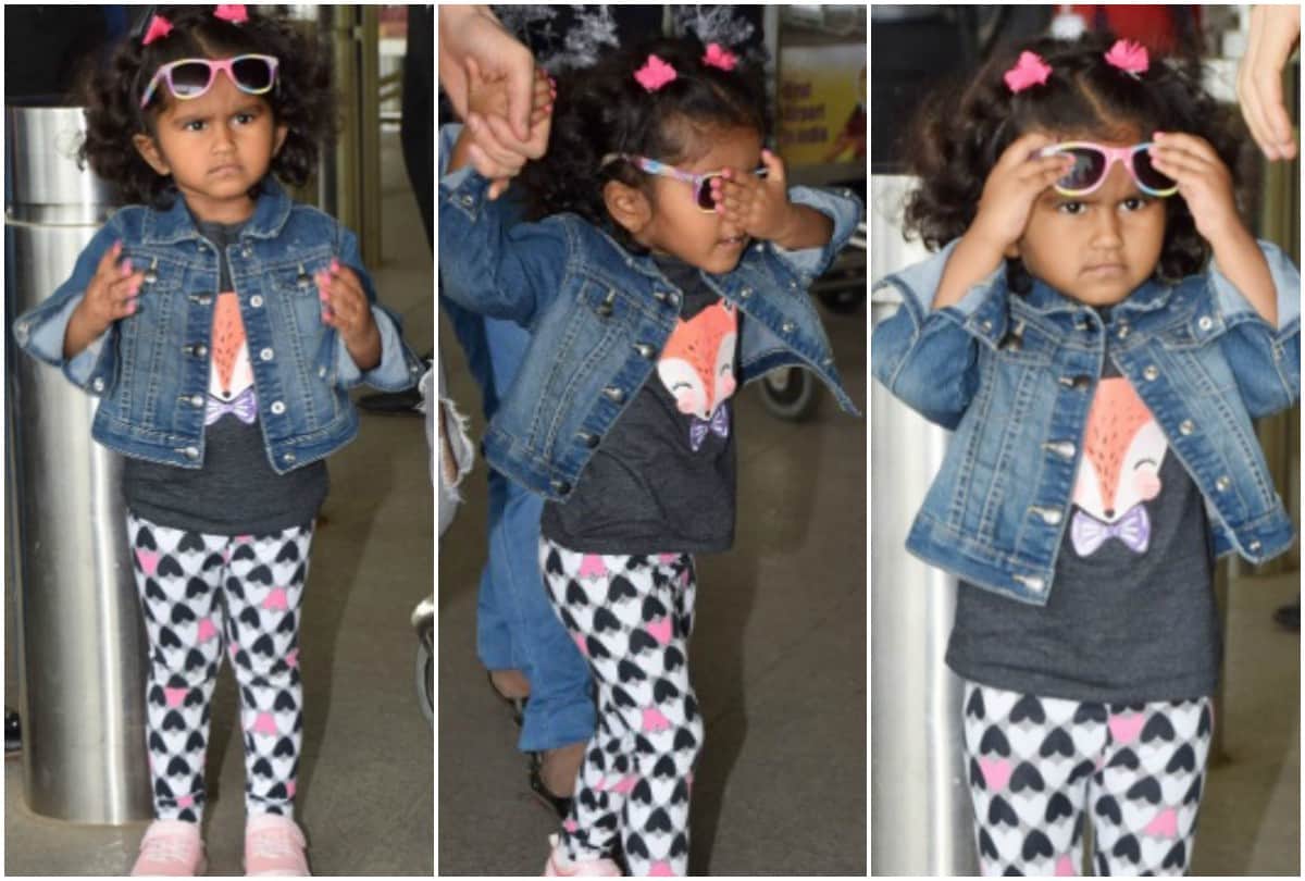 Sunny Leone 3 year daughter Nisha Kaur spotted in style at Mumbai Airport with Daniel Weber