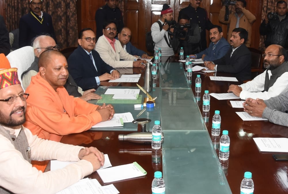 all party meeting before vidhanmandal session in lucknow.