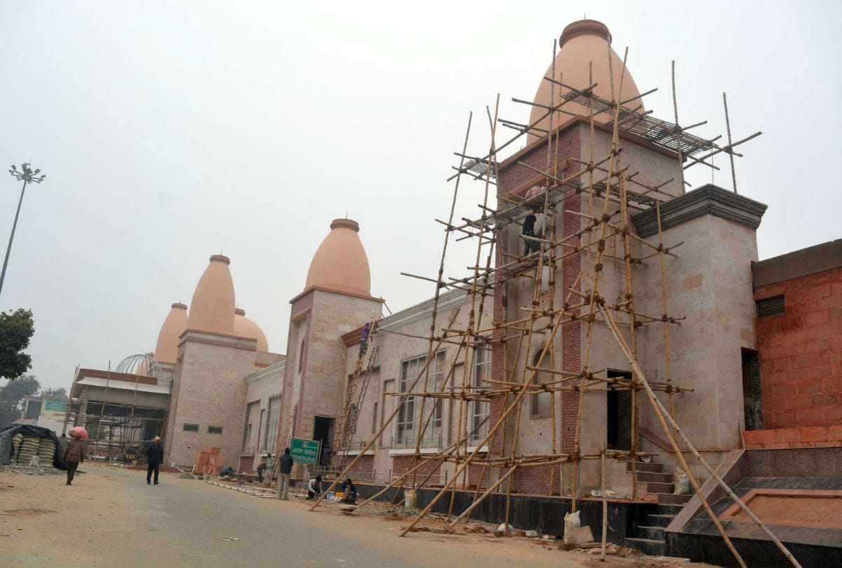 mathura cantt railway being built as temple look