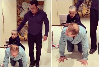 Salman Khan Salim Khan playtime video with Arpita Khan Sharma son Ahil viral on internet