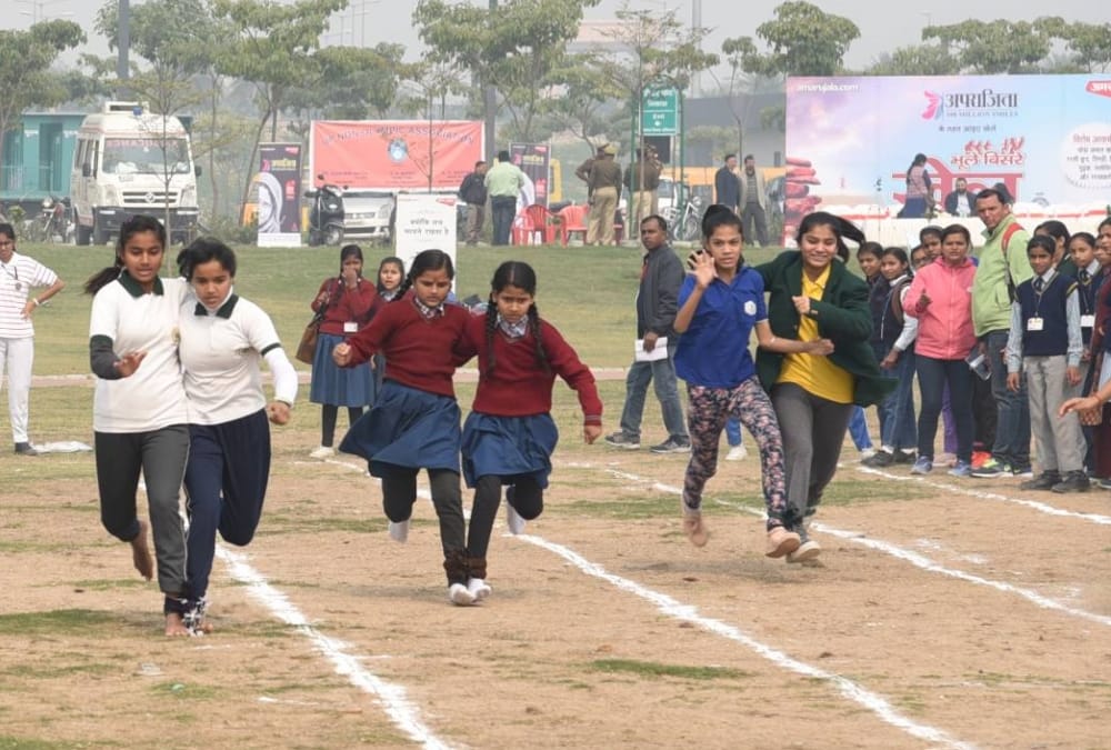 children enjoyed games in aprajita 100 million smiles program