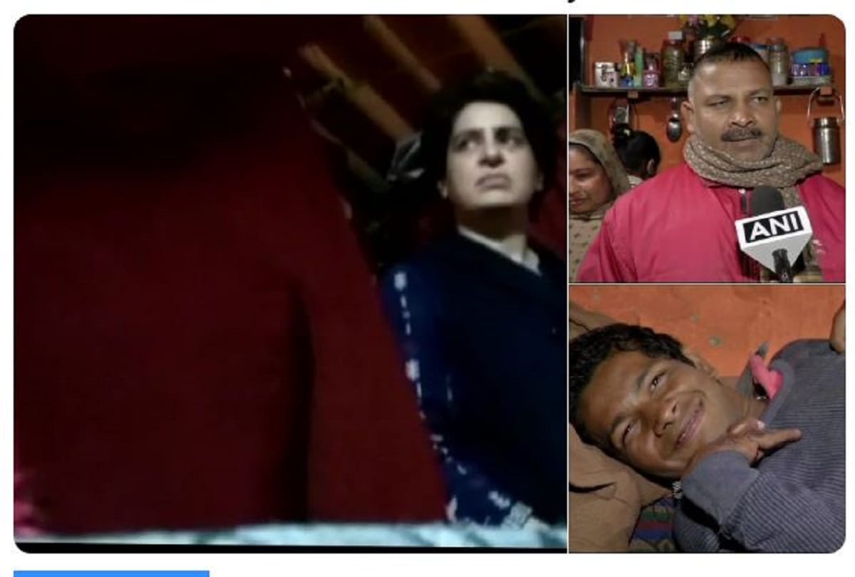 Priyanka Gandhi Vadra visited a differently-abled boy Ashish at Aurangzeb Road cluster housing
