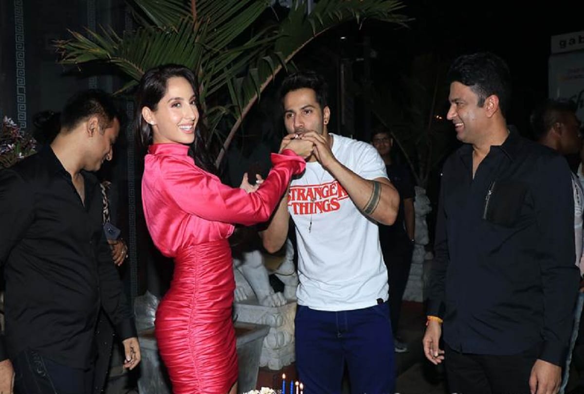 nora fatehi celebrating her 27th birthday with varun dhawan see photos