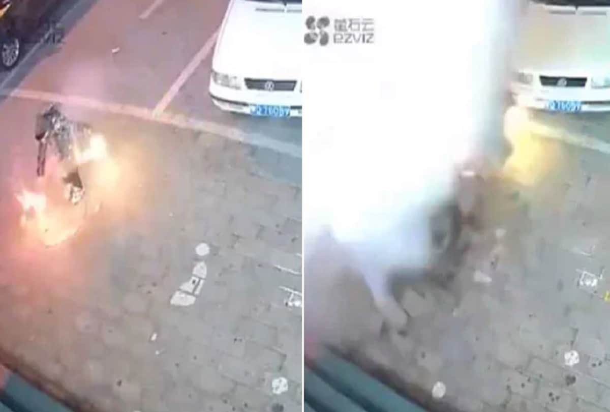 manhole explodes in china after boy drops lighted fireworks through cover