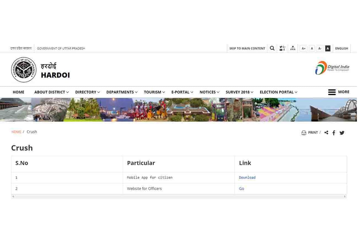Crush app means Civilian control system of unregistered hospital and school