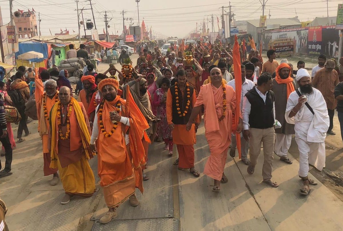 kumbh 2019ः kalash yatra for unity in kumbh mela prayagraj