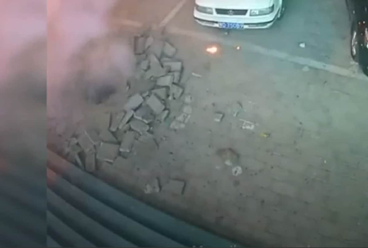 manhole explodes in china after boy drops lighted fireworks through cover
