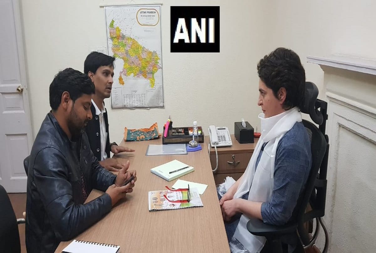 Congress General Secretary Priyanka Gandhi Vadra at the Congress Headquarters in Delhi.