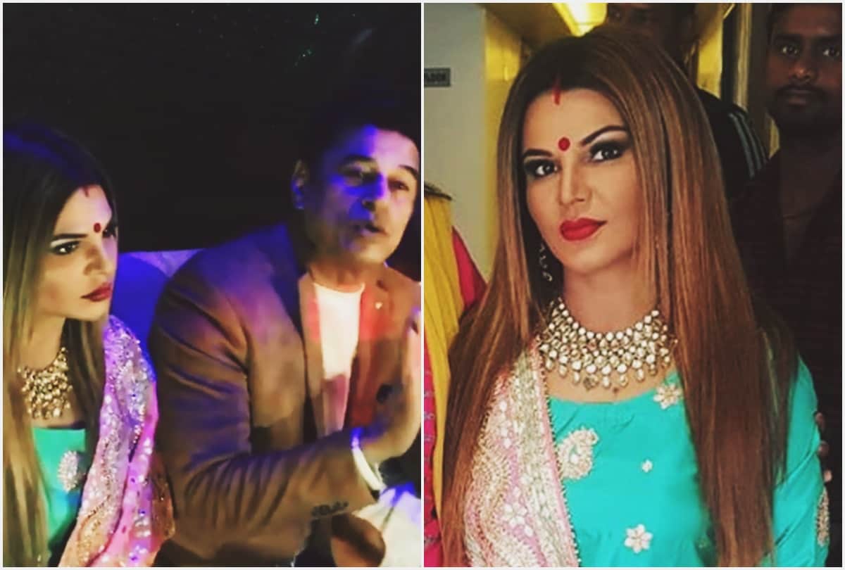 rakhi sawant reached kumbh mela she wear sindoor chhoda and bindi
