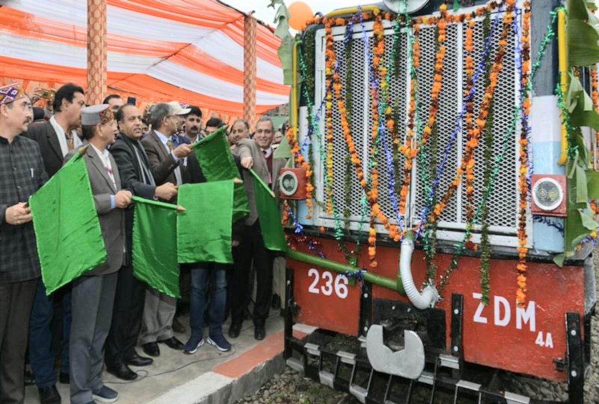 cm jairam thakur flag off paprola pathankot express train in kangra himachal