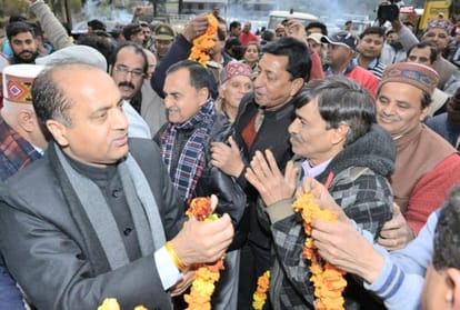 cm jairam thakur flag off paprola pathankot express train in kangra himachal