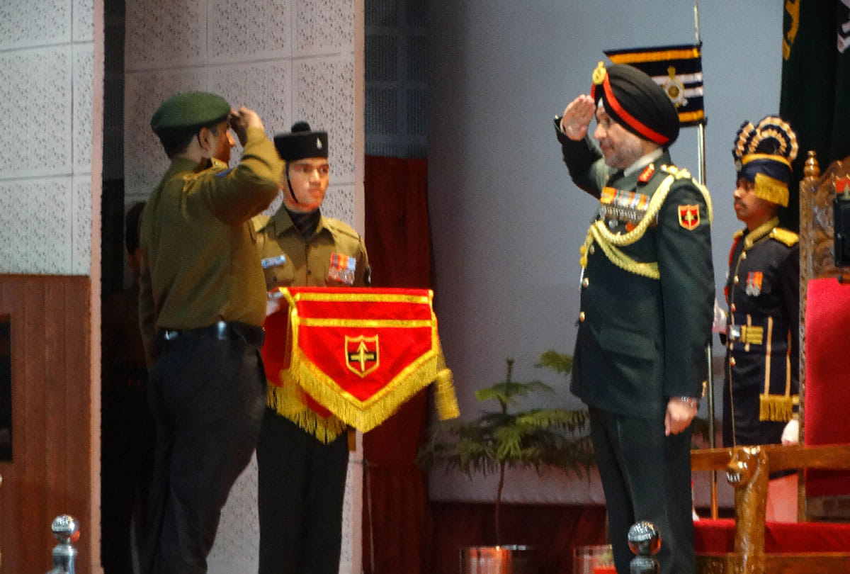 investiture cermony in northern command jammu kashmir, martyred nazir ahmed wani got sena medal bar