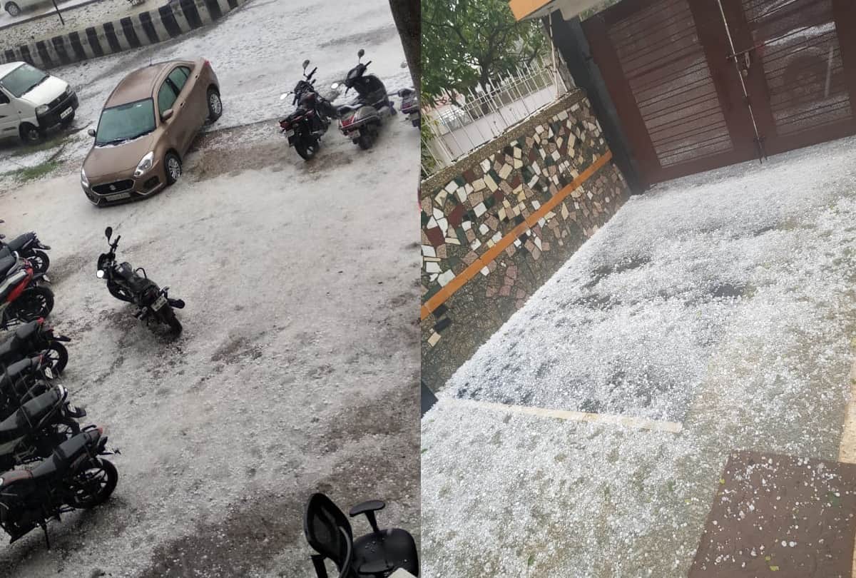 rain and hailstone lashes in parts of delhi ncr feels like snowfall all update