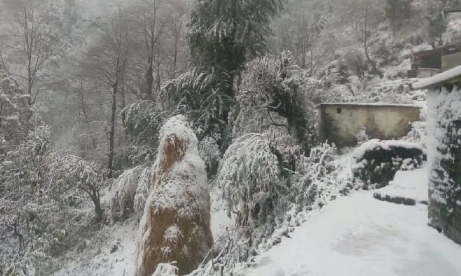 The hills of Kapkot covered the white sheet