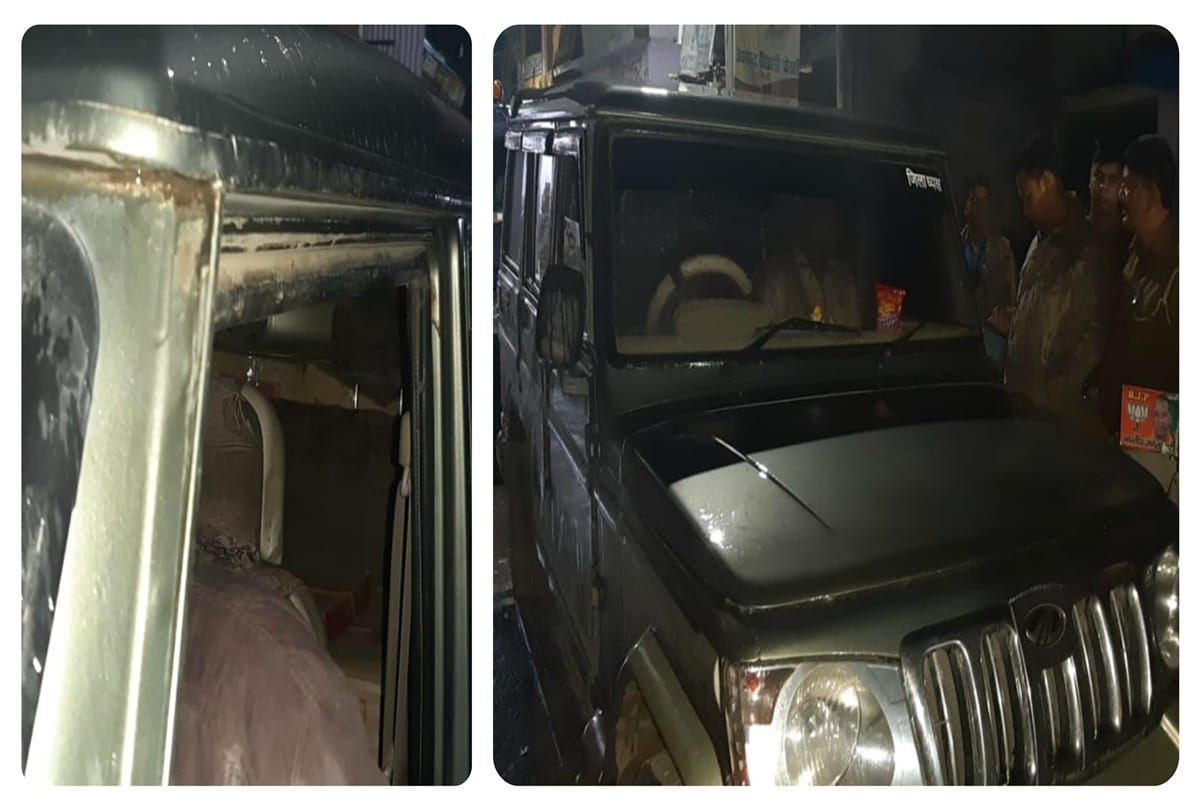 Liquor recovered from Bolero car written BJP district President