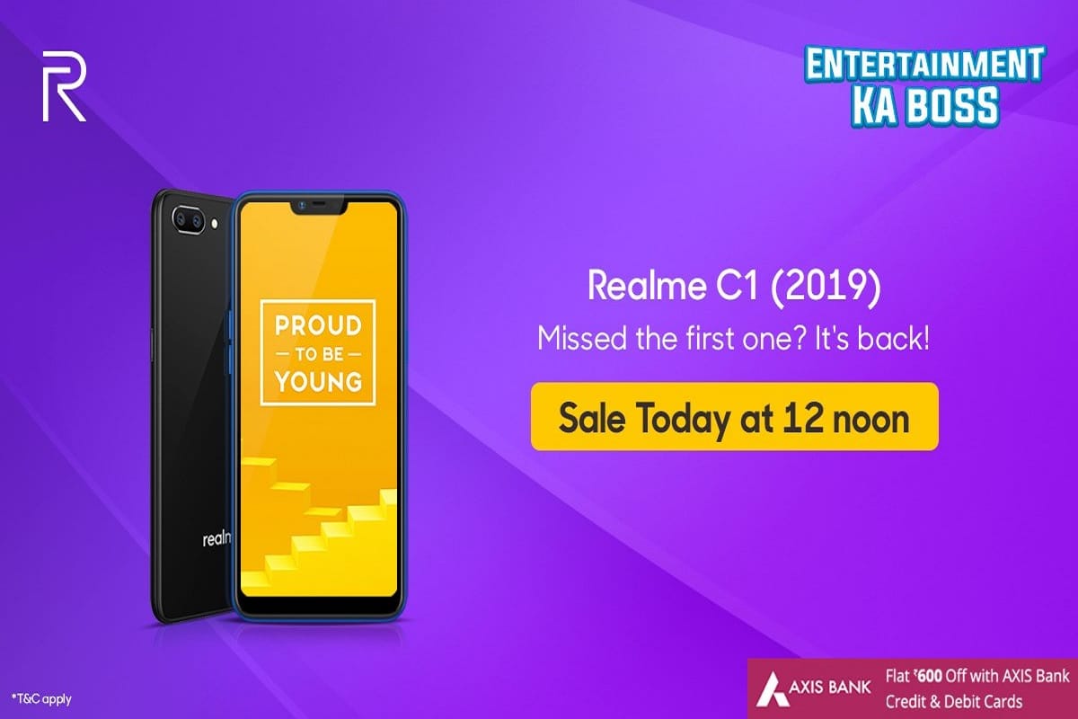 Realme C1 2019 Flash sale today via Flipkart, Know price and specifications
