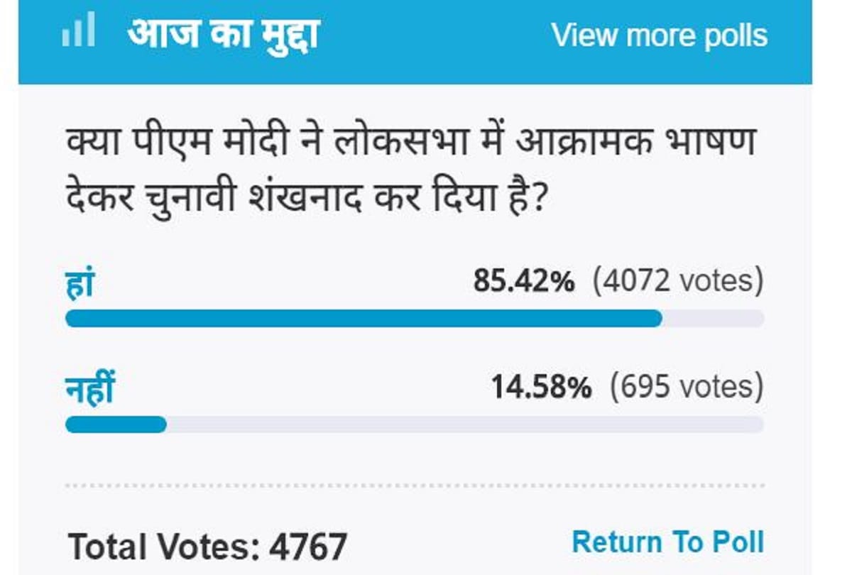 Amar Ujala Poll: PM Modi has started an election campaign by giving aggressive speech in Lok Sabha