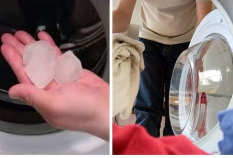Woman Always Put Ice Cubes With Clothes In Washing Machine Dryer For